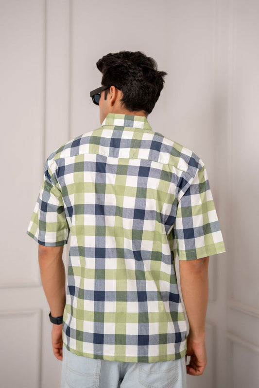 Gingham Big Check Green Shirt