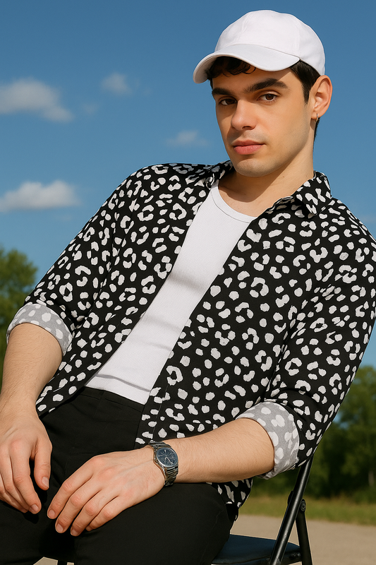 Animal Print Black And White Shirt.