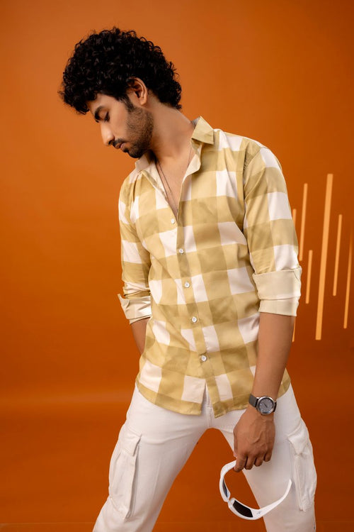 Trendy Checkered Blue Shirt For Men.