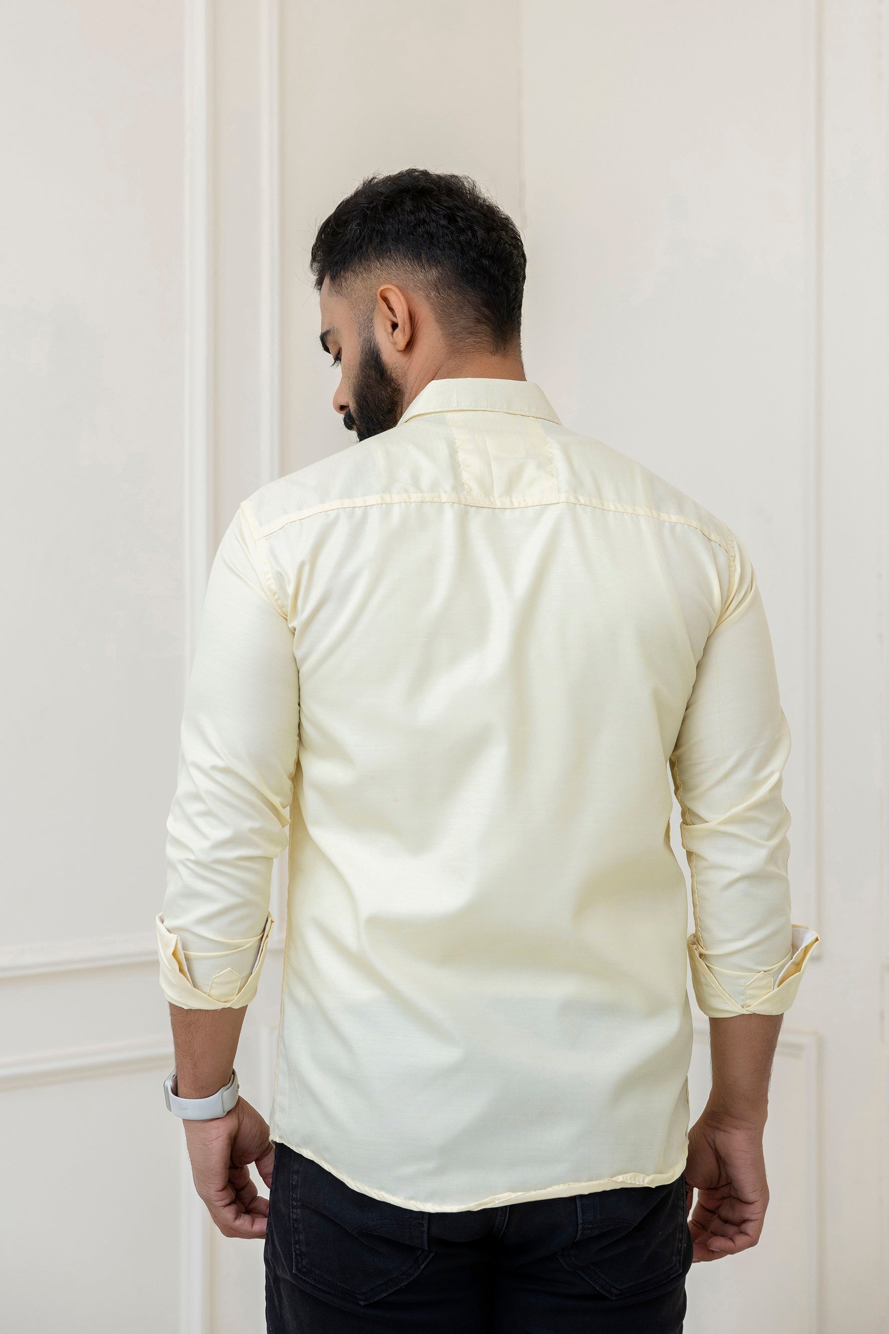 Lemon Solid Full Sleeves Casual Shirt