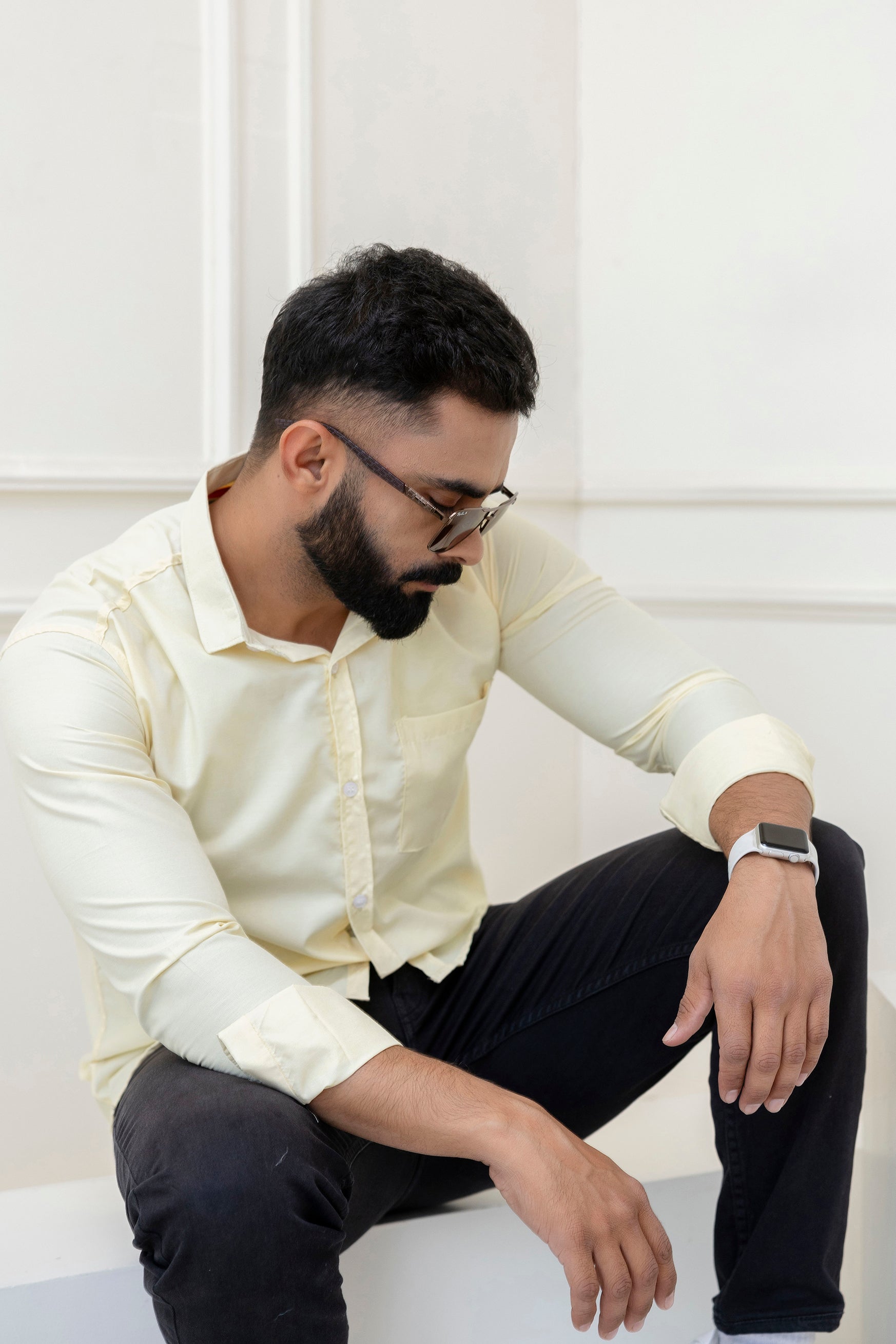Lemon Solid Full Sleeves Casual Shirt