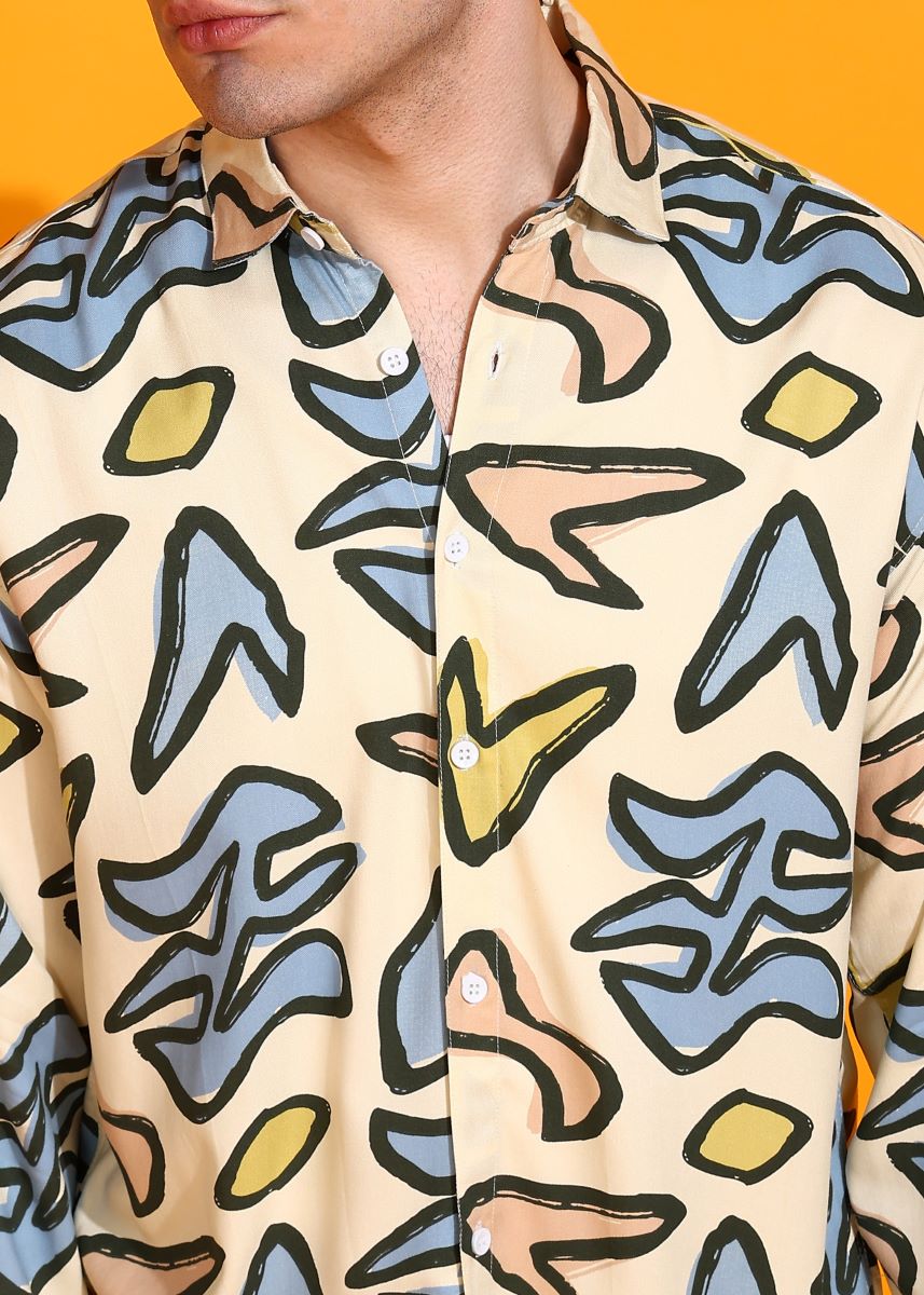 Abstract Print Multicolor Shirt.