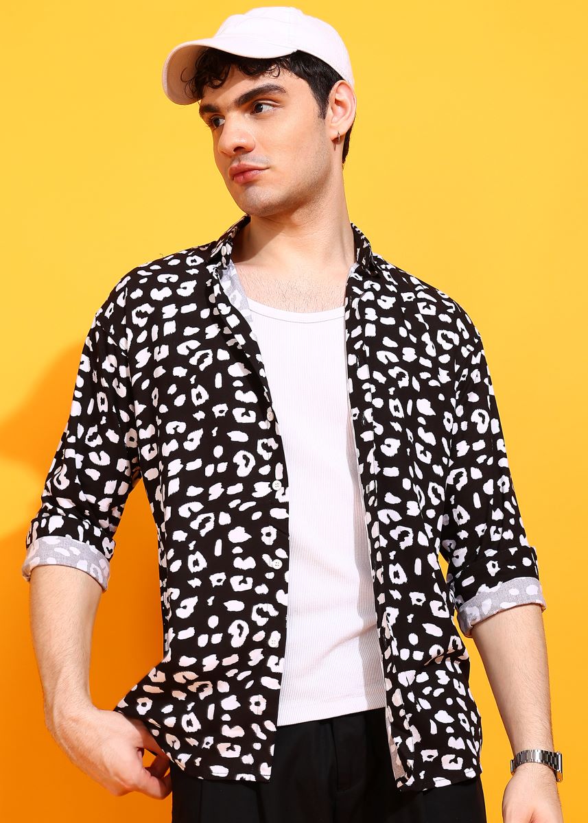 Animal Print Black And White Shirt.