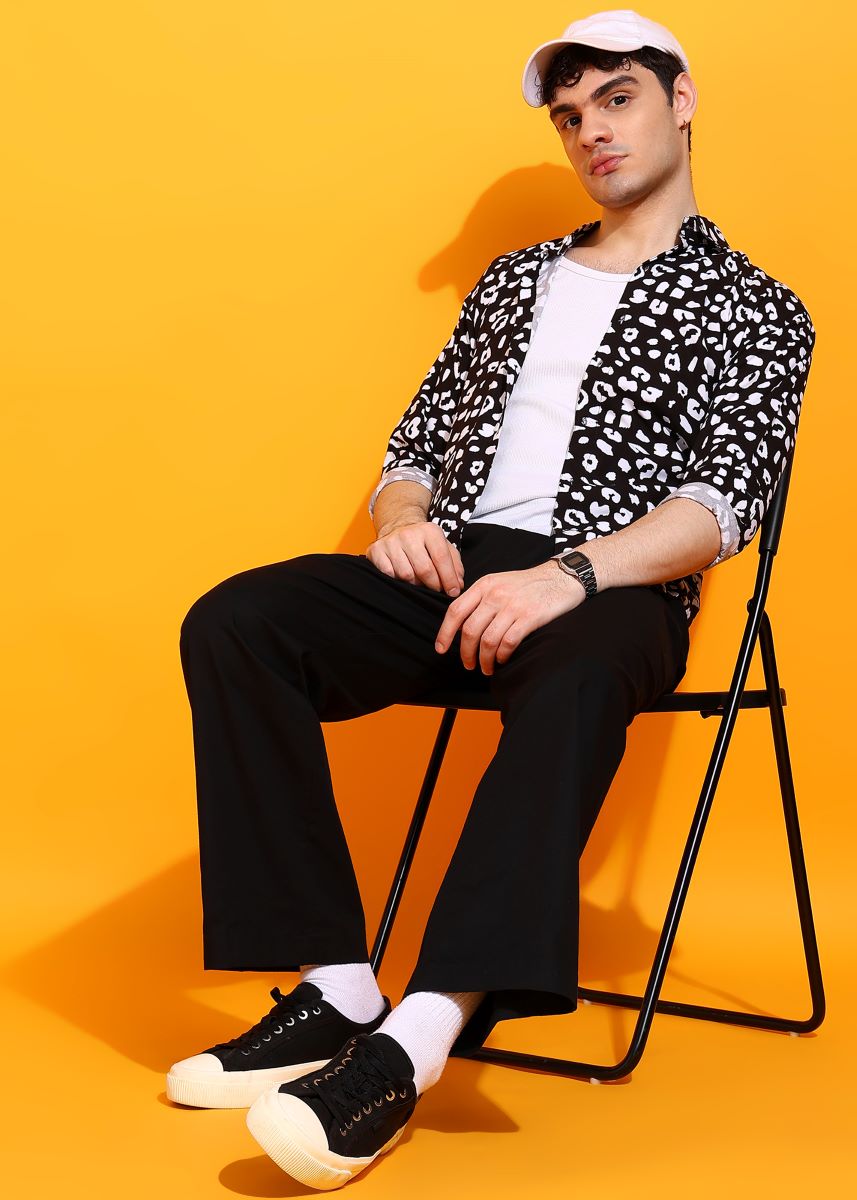 Animal Print Black And White Shirt.